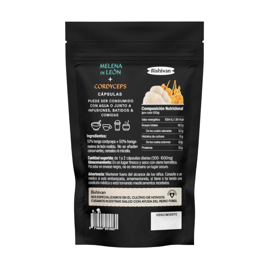 MELENA + CORDYCEPS EN CÁPSULAS